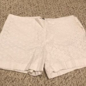 Ann Taylor eyelet white shorts